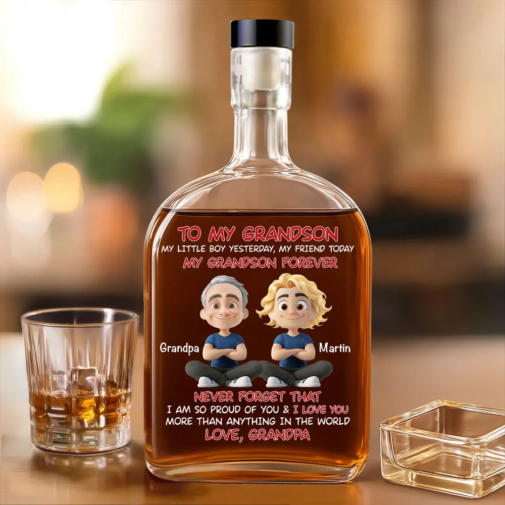 My Grandson Forever - Personalized Custom Spirits Decanter - Image 4