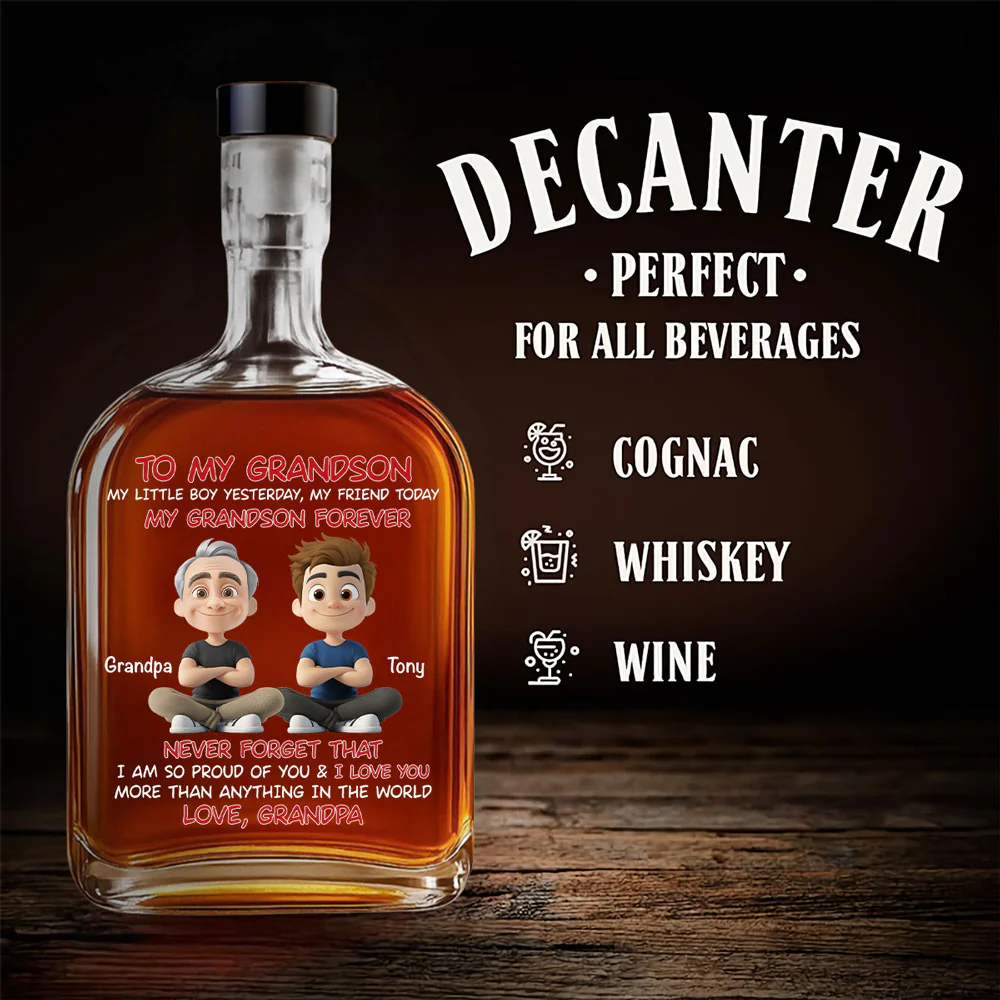 My Grandson Forever - Personalized Custom Spirits Decanter - Image 6