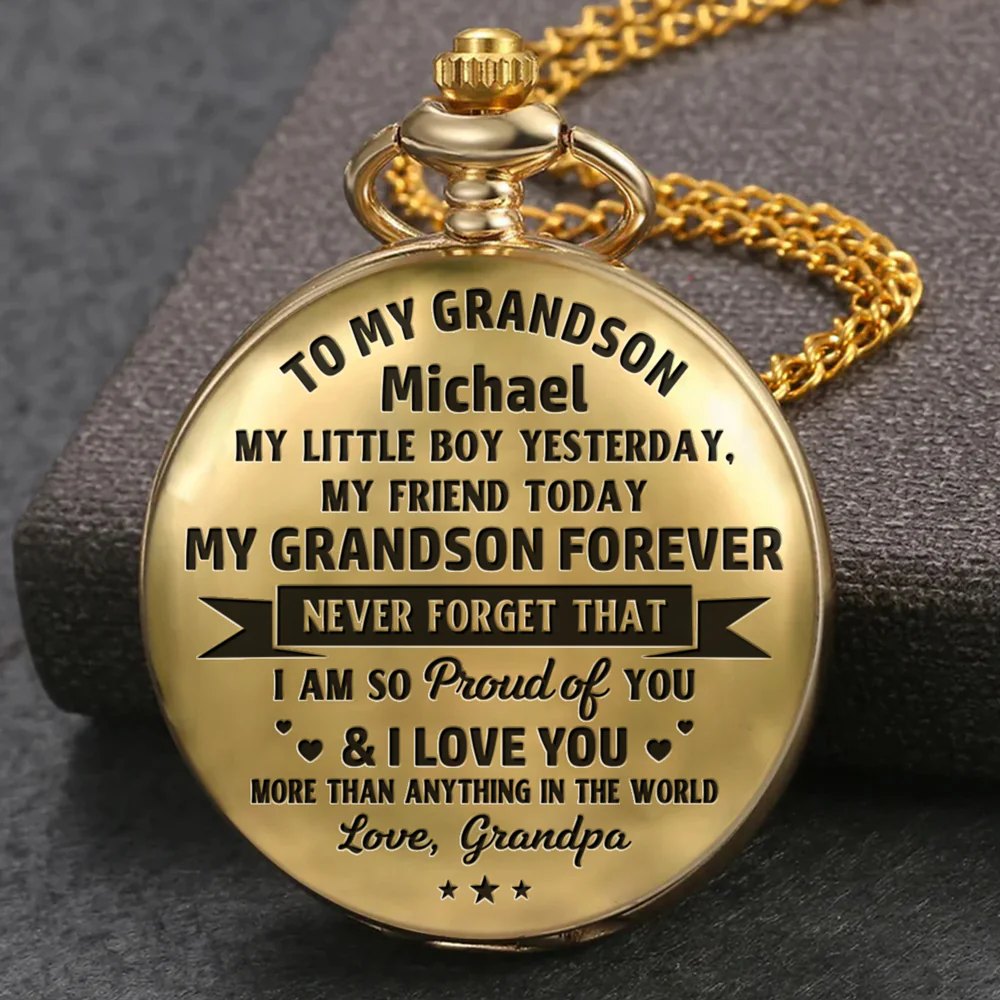 My Grandson Forever Version 2 - Personalized Custom Pocket Watch