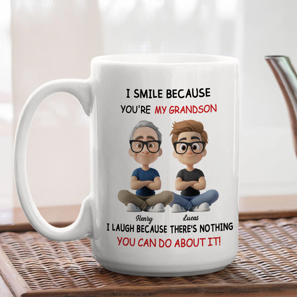 My Grandson - Personalized Custom Coffee Mug - Image 4