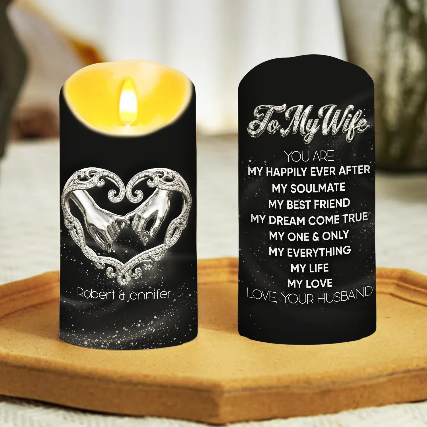 My Happily Ever After - Personalized Custom LED Candle - Image 2