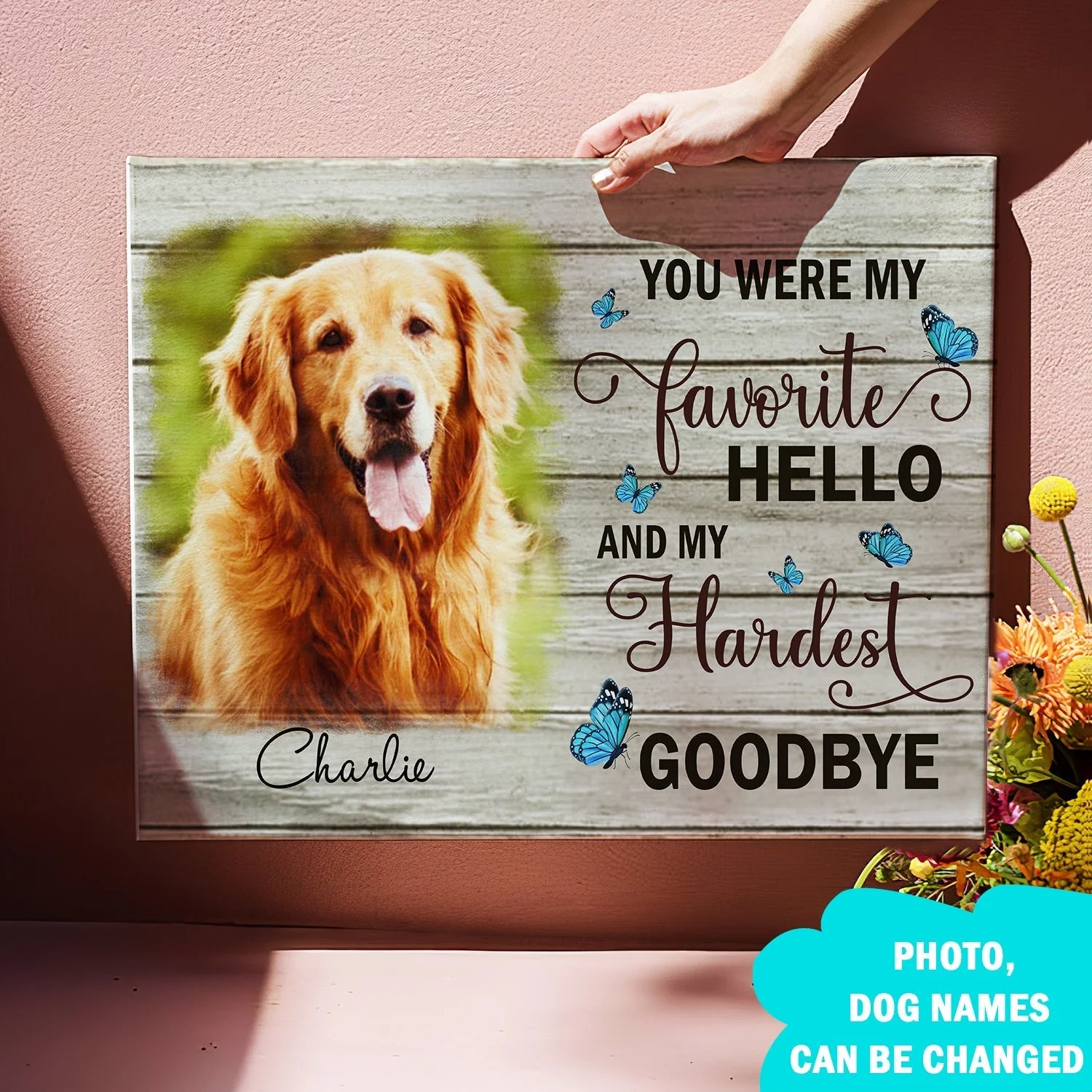 My Hardest Goodbye - Personalized Custom Photo Canvas - Memorial Wall Art - Image 5