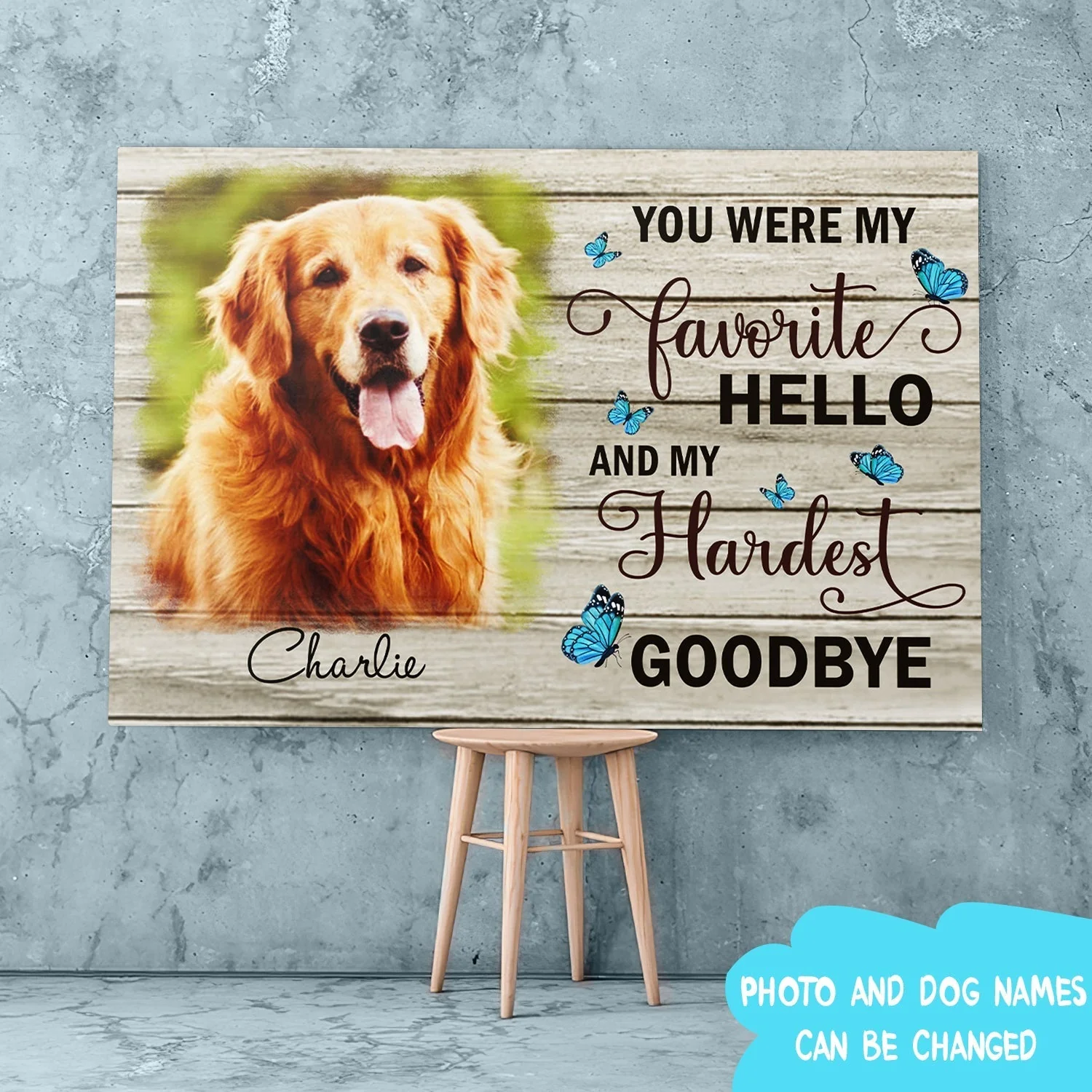 My Hardest Goodbye - Personalized Custom Photo Canvas - Memorial Wall Art - Image 6