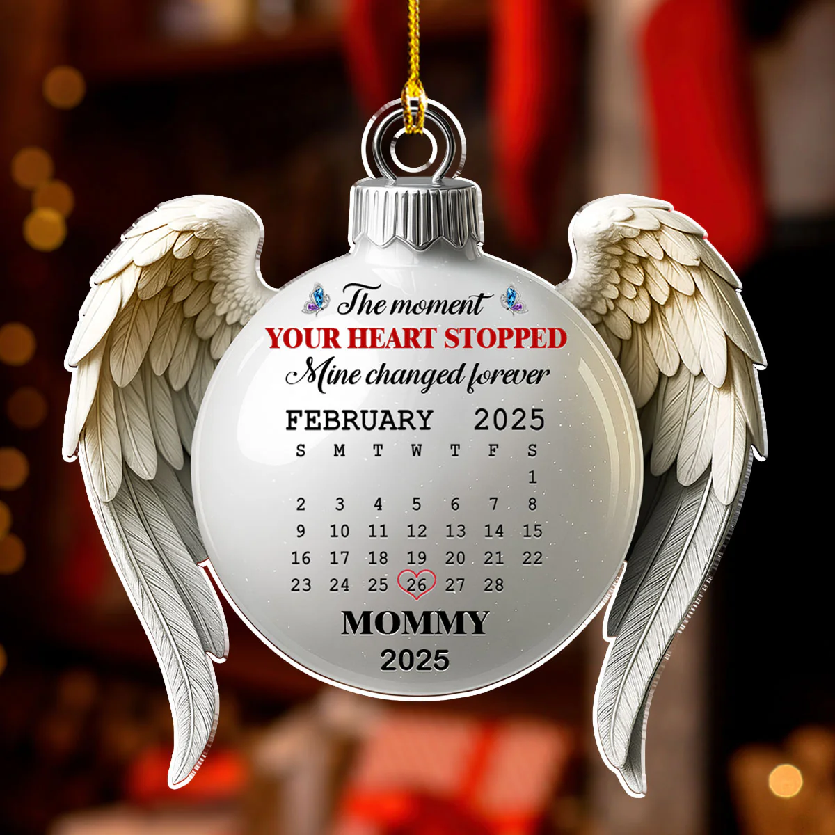 My Heart Changed Forever - Personalized Custom Acrylic Ornament - Image 2