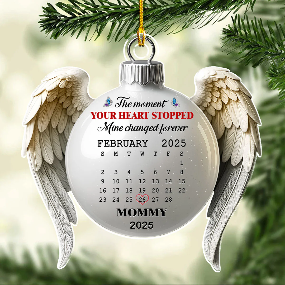 My Heart Changed Forever - Personalized Custom Acrylic Ornament - Image 4