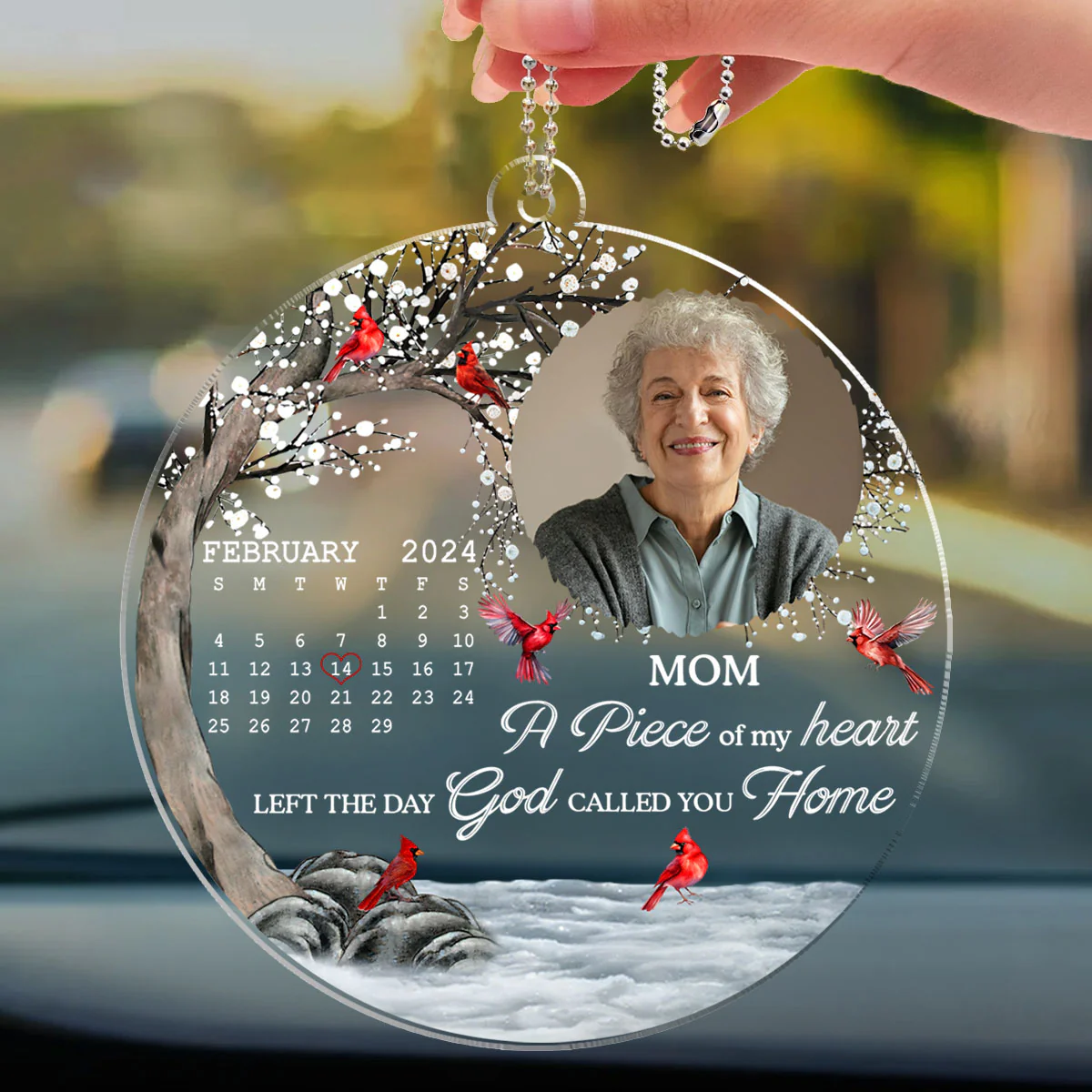 My Heart Changed Forever - Personalized Custom Car Ornament - Image 3