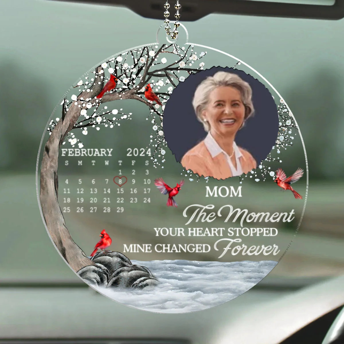 My Heart Changed Forever - Personalized Custom Car Ornament - Image 6