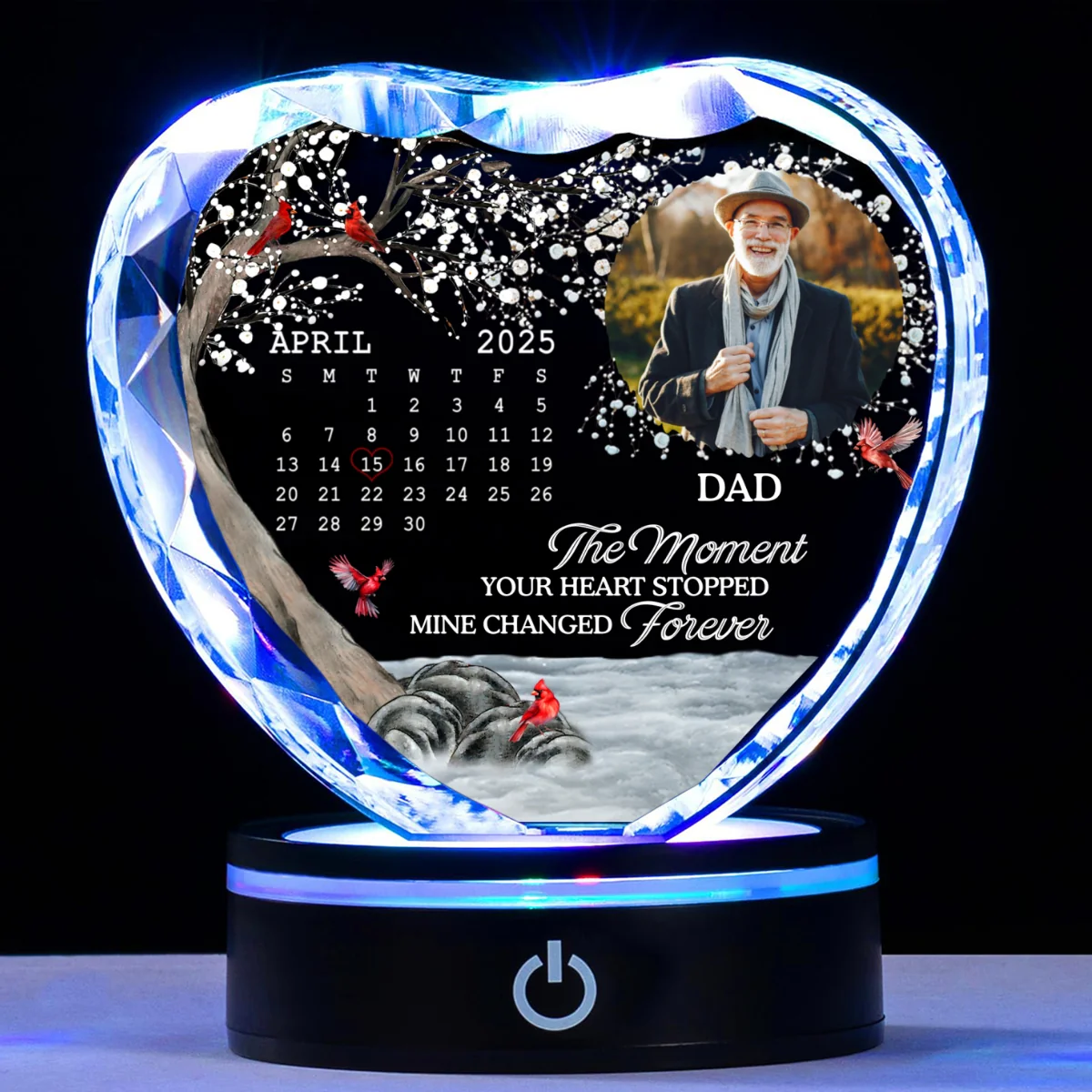 My Heart Changed Forever - Personalized Custom Crystal Led Light - Image 8