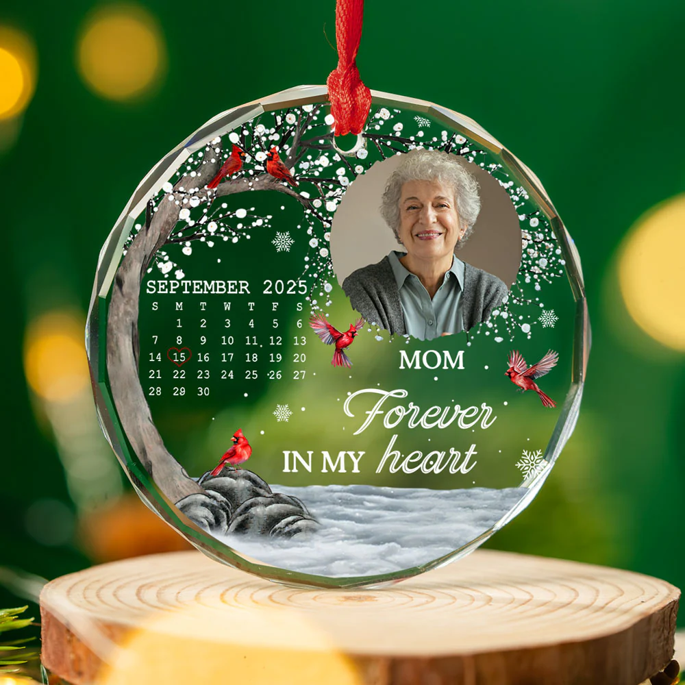 My Heart Changed Forever - Personalized Custom Glass Ornament - Image 2