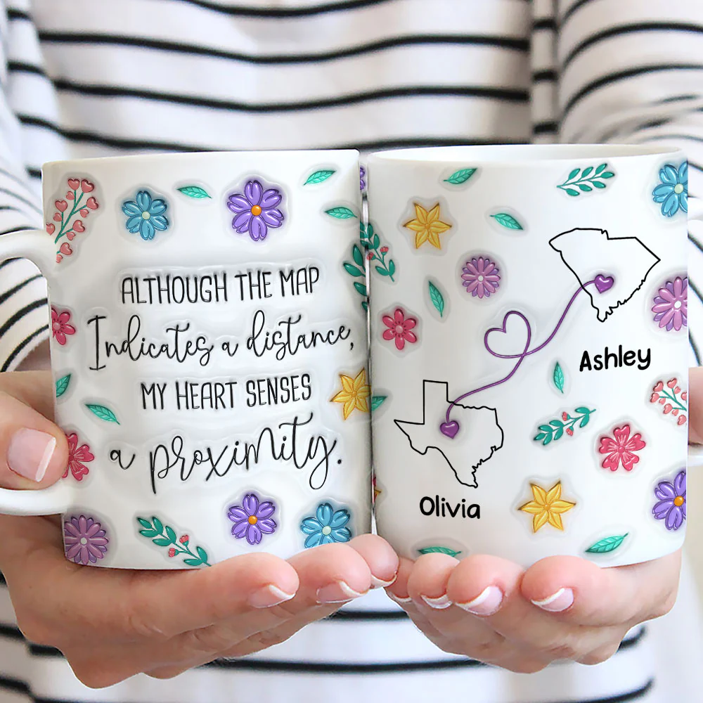 My Heart Feels You Nearby - Personalized Custom 3D Inflated Effect Mug - Image 5