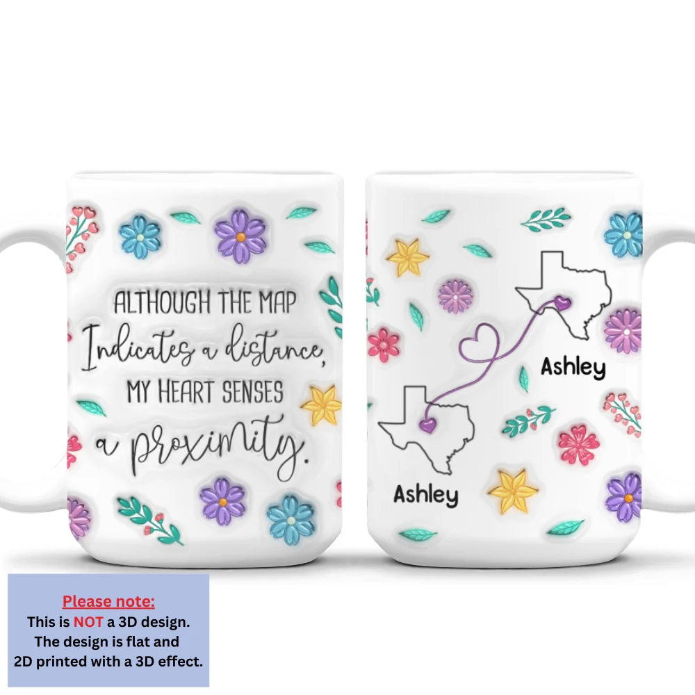 My Heart Feels You Nearby - Personalized Custom 3D Inflated Effect Mug - Image 8