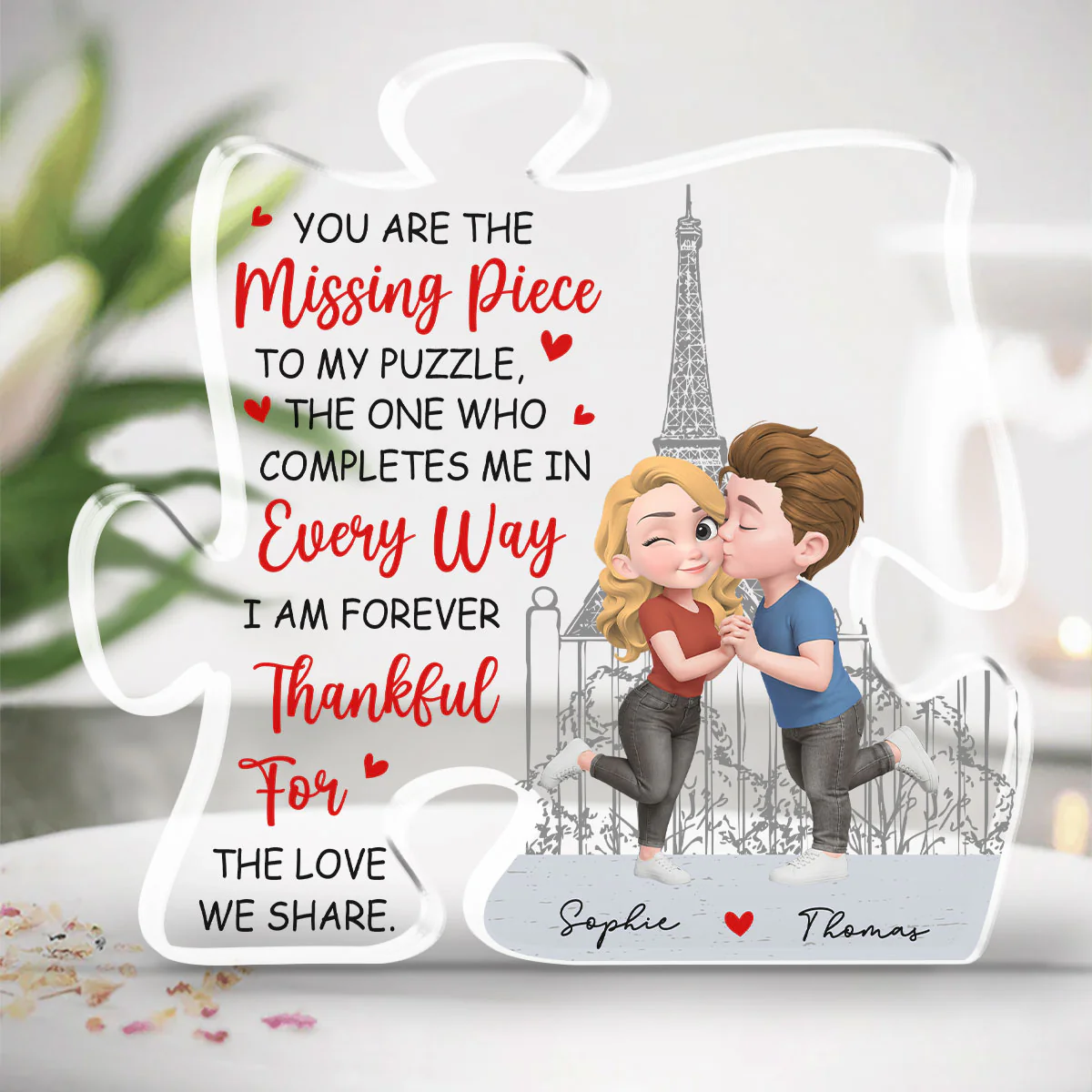 My Heart Found Its Match - Personalized Custom Acrylic Plaque - Image 2