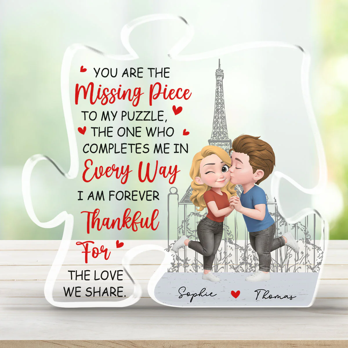 My Heart Found Its Match - Personalized Custom Acrylic Plaque - Image 3