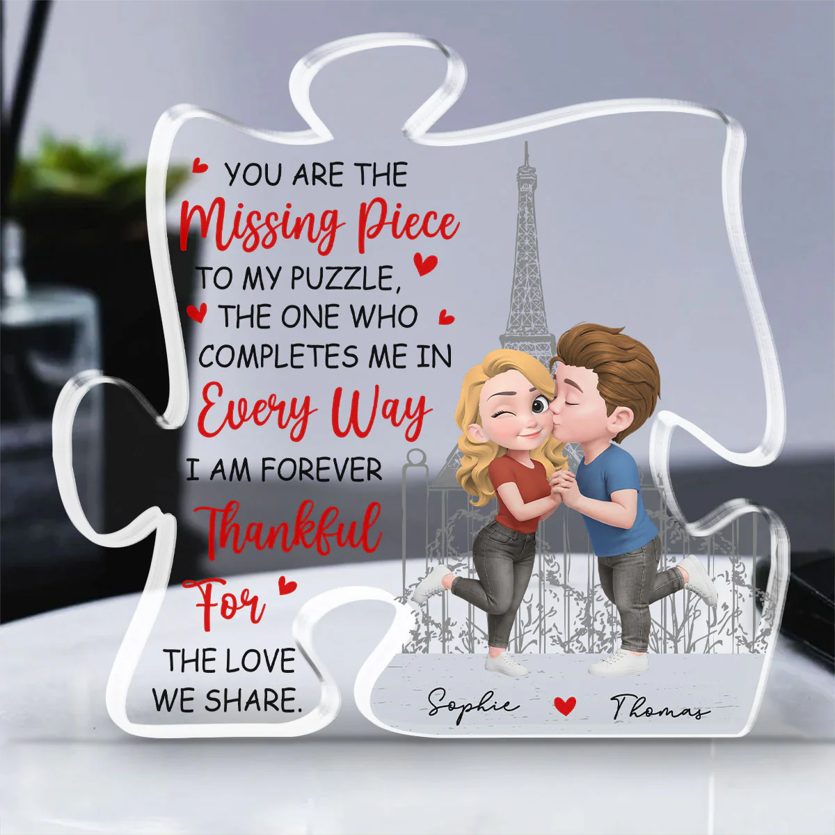 My Heart Found Its Match - Personalized Custom Acrylic Plaque - Image 4