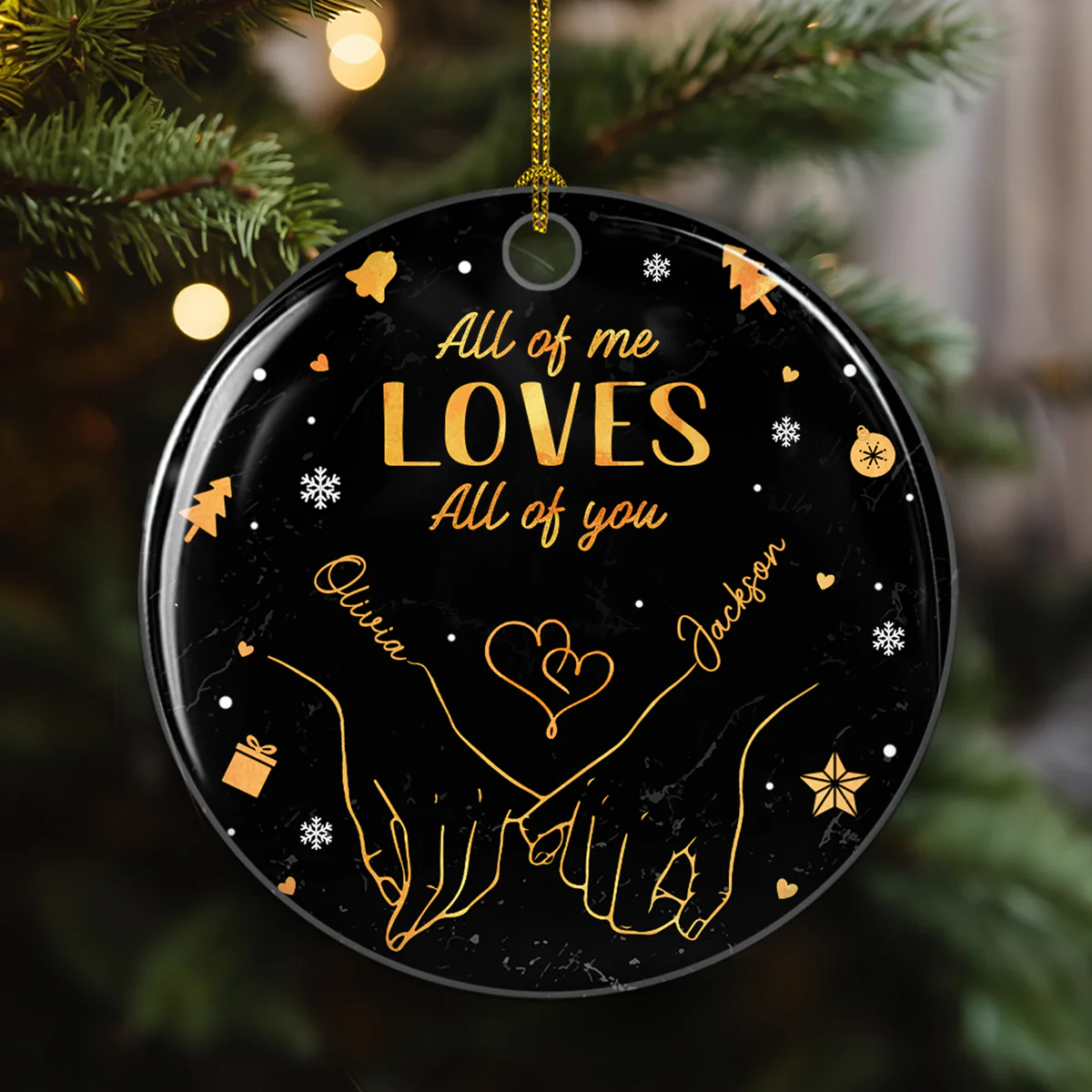 My Heart Is Perfect Because You Are Inside - Personalized Custom Ceramic Ornament - Image 2
