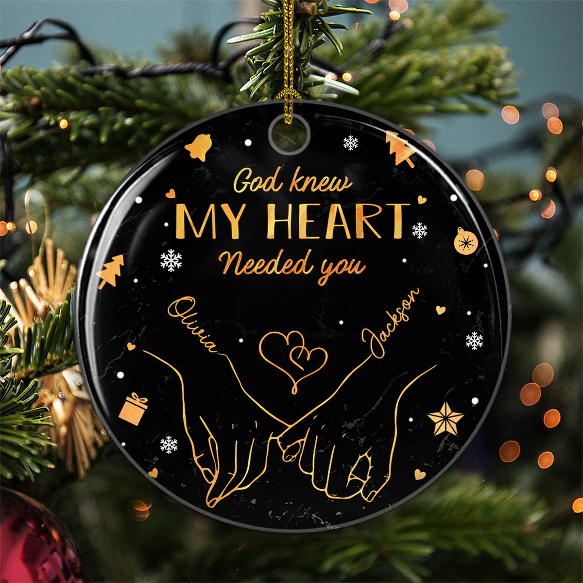 My Heart Is Perfect Because You Are Inside - Personalized Custom Ceramic Ornament - Image 5