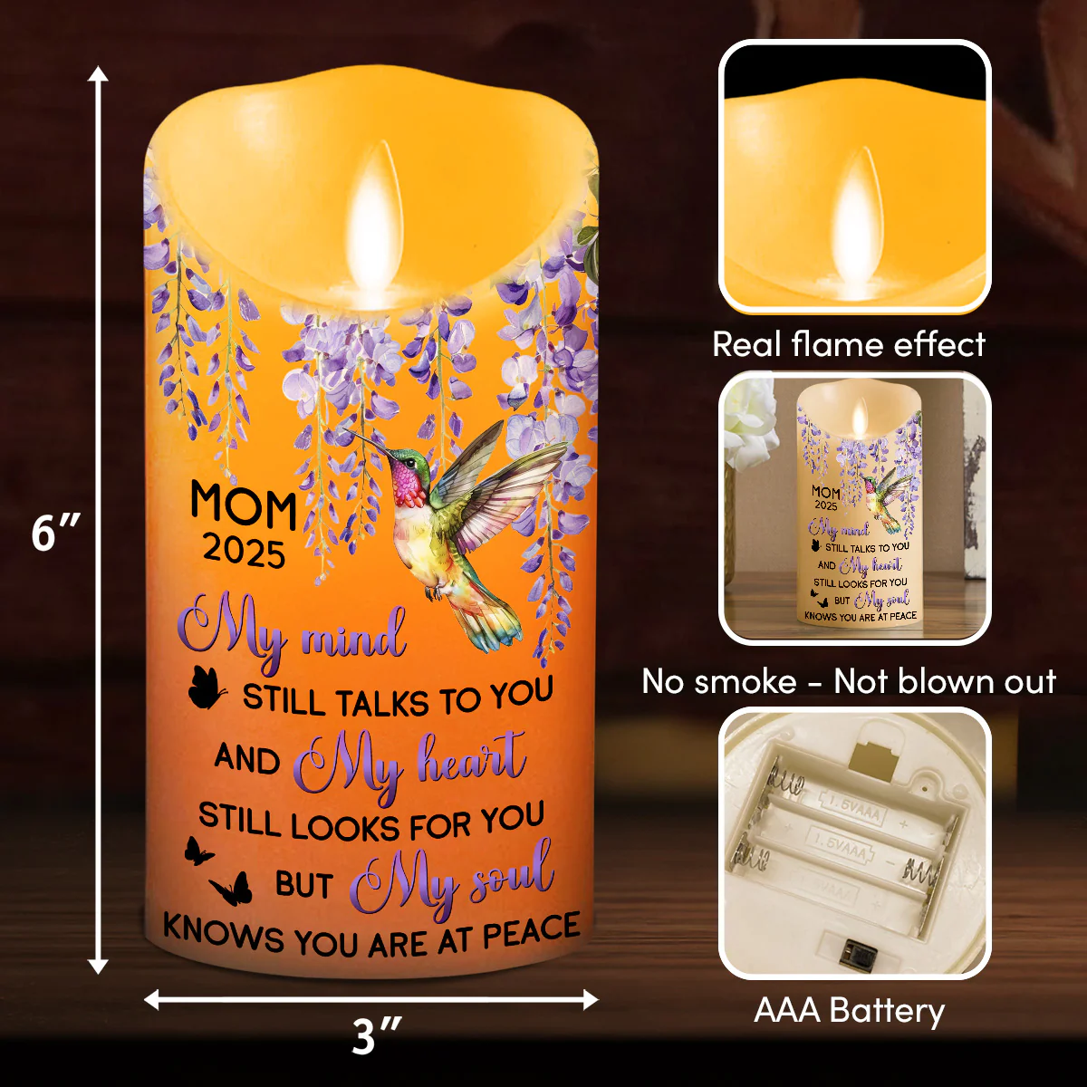 My Heart Looks For You - Personalized Custom LED Candle - Image 5
