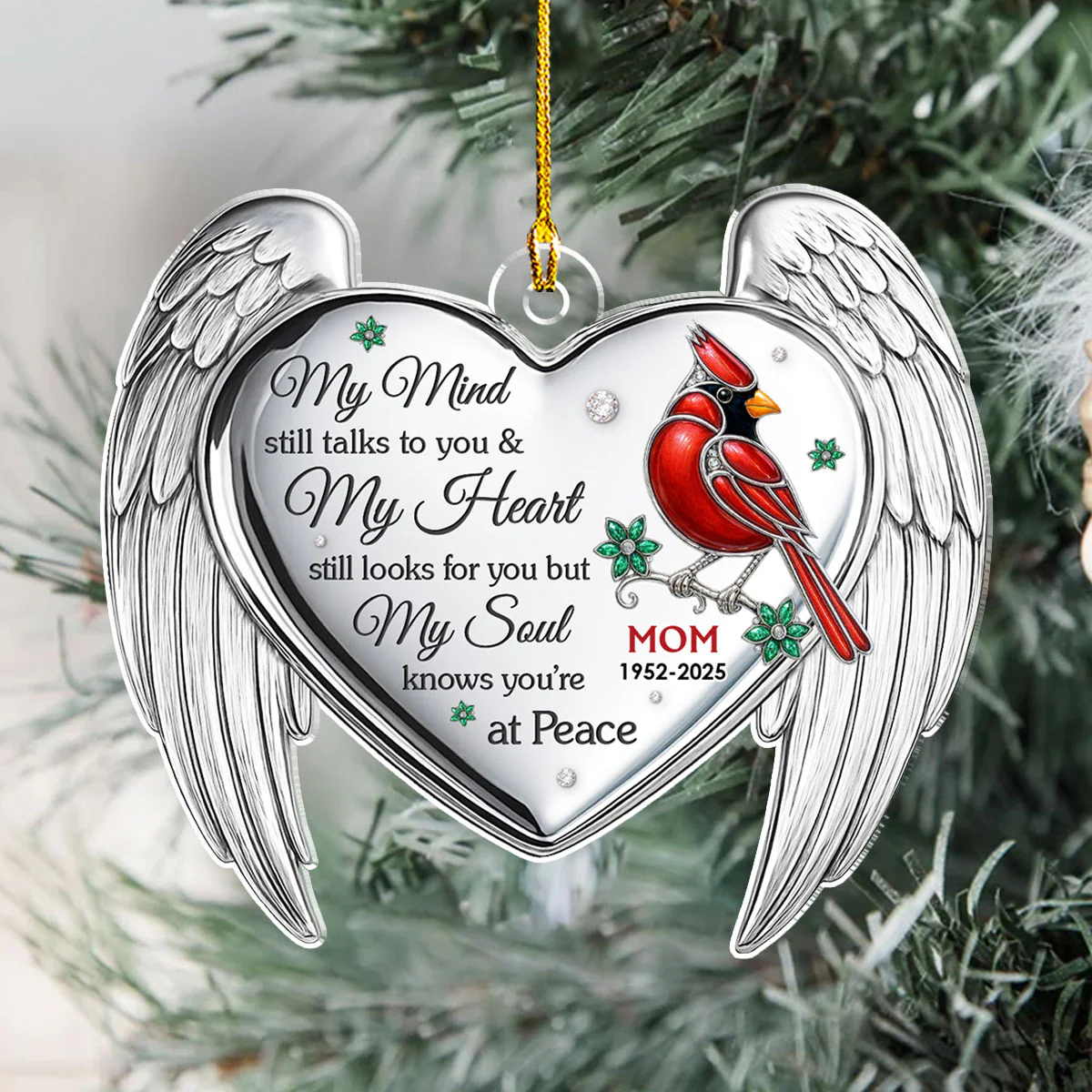 My Heart Misses You - Personalized Custom Acrylic Ornament - Image 3