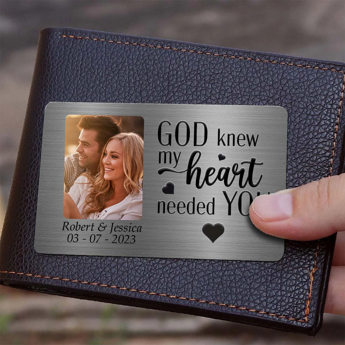 My Heart Needs You - Personalized Custom Wallet Card - Image 2