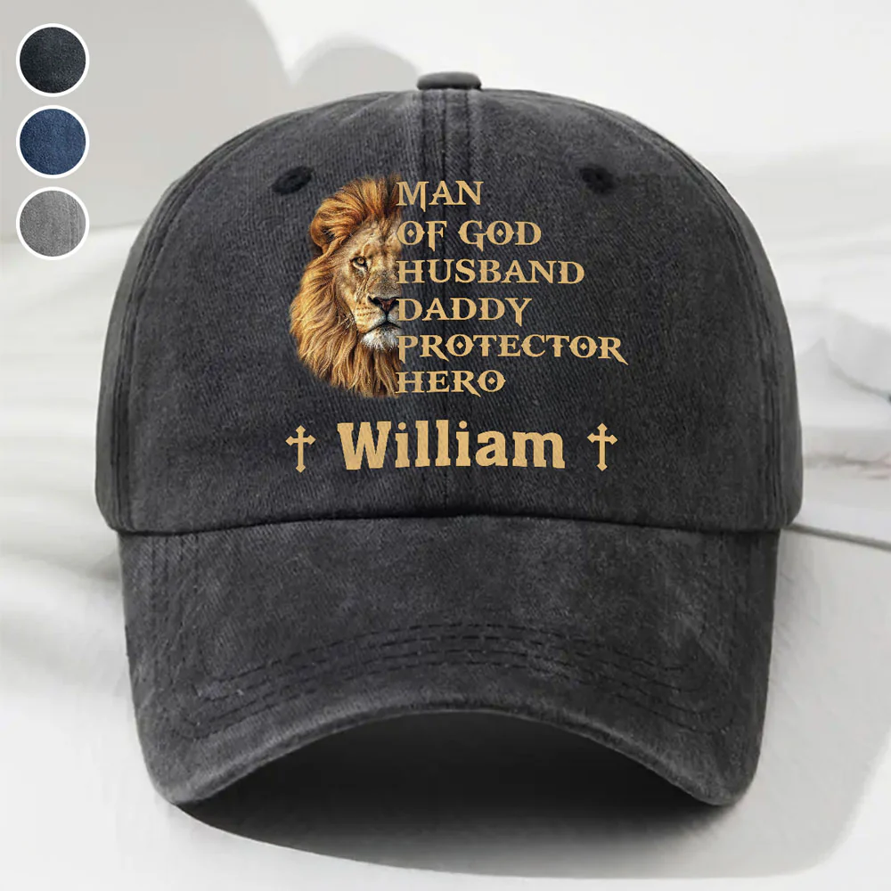 My Hero - Personalized Custom Vintage Washed Denim Cap