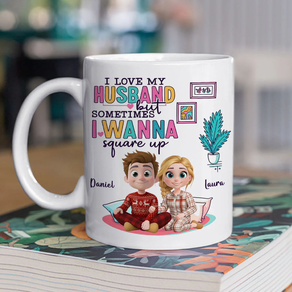 My Husband My Daily Chaos - Personalized Custom Coffee Mug - Image 2