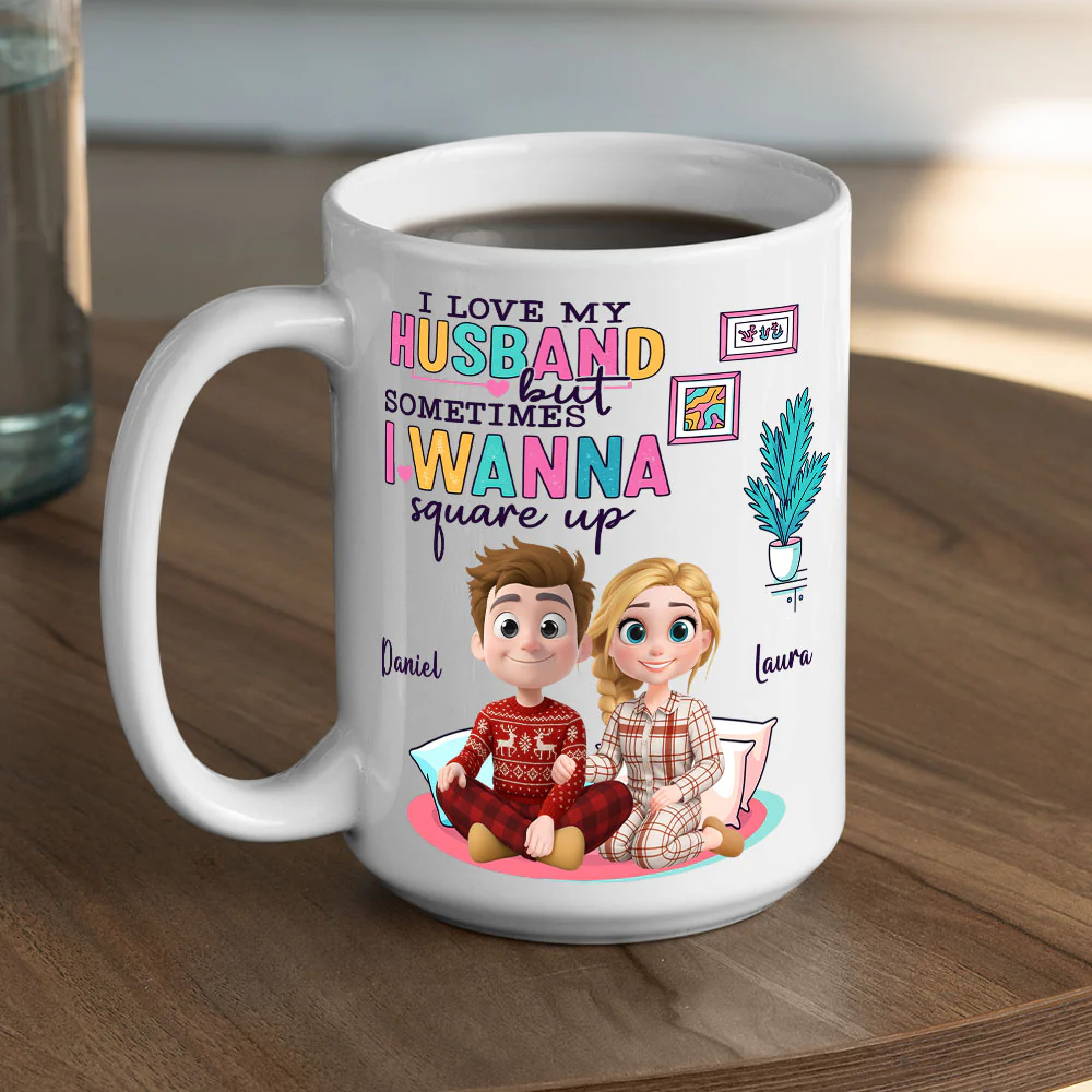 My Husband My Daily Chaos - Personalized Custom Coffee Mug - Image 4