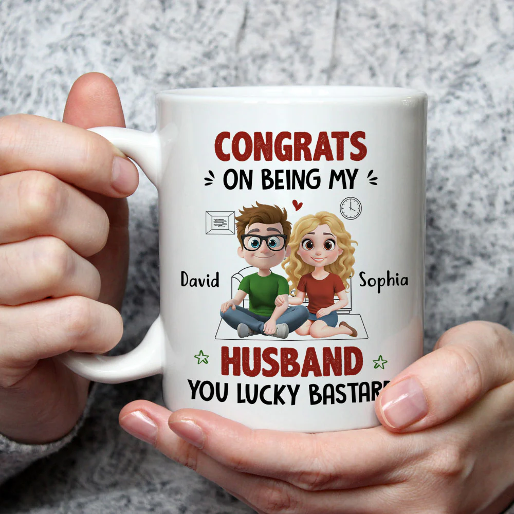My Husband Won The Jackpot - Personalized Custom Coffee Mug - Image 3