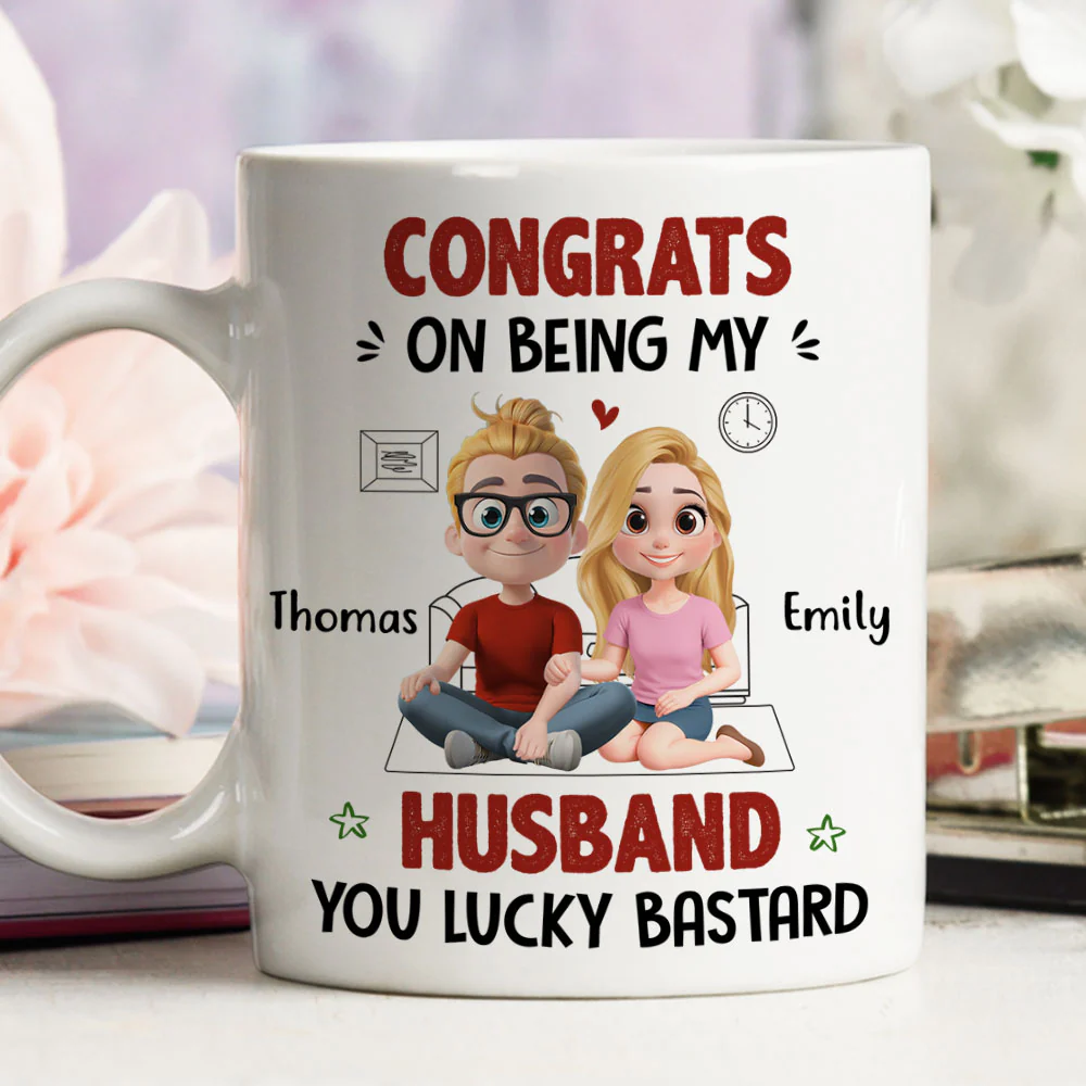 My Husband Won The Jackpot - Personalized Custom Coffee Mug - Image 4