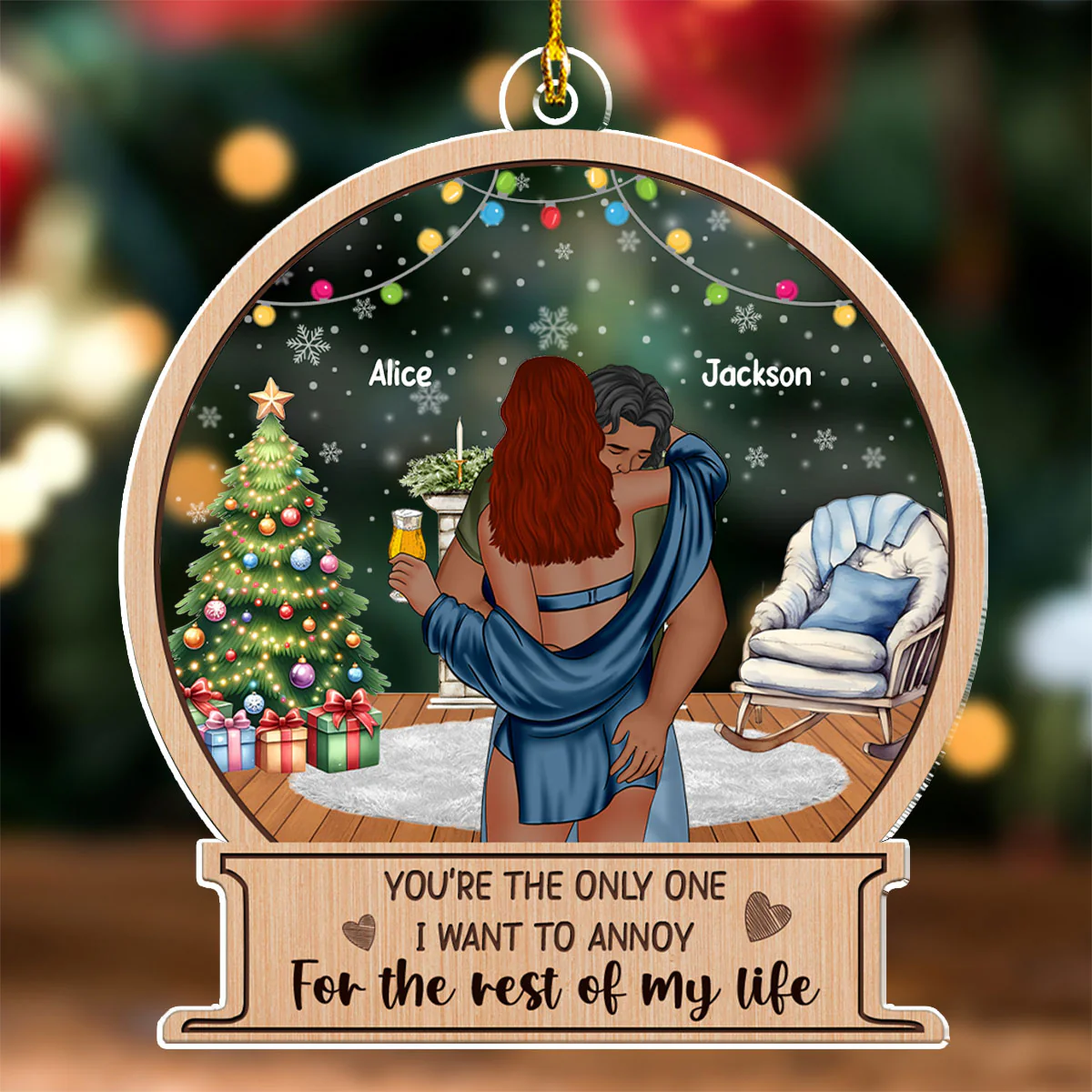 My Husband, You Lucky Bastard - Personalized Custom Acrylic Ornament - Image 2