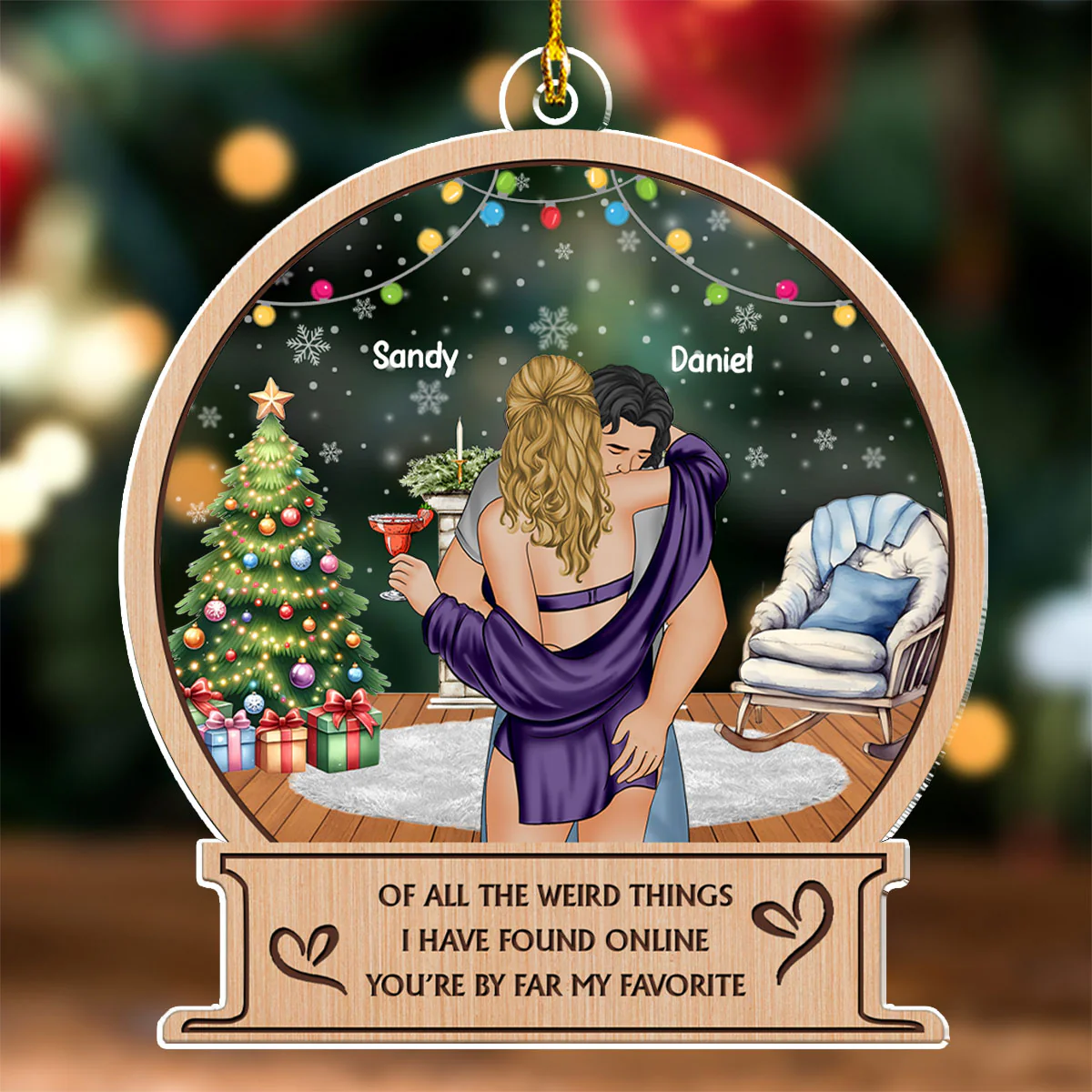 My Husband, You Lucky Bastard - Personalized Custom Acrylic Ornament - Image 3