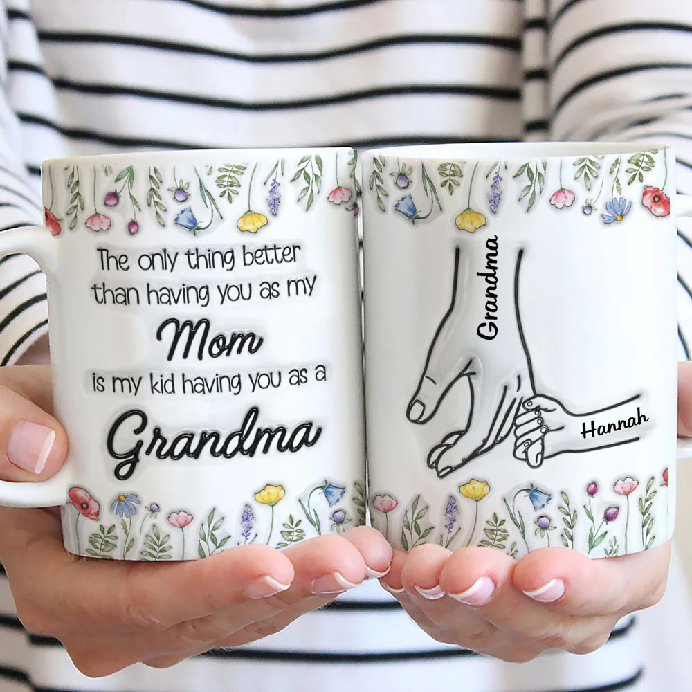 My Kids Having You As Grandma - Personalized Custom 3D Inflated Effect Mug - Image 4