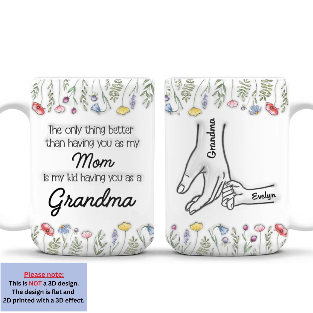 My Kids Having You As Grandma - Personalized Custom 3D Inflated Effect Mug - Image 7