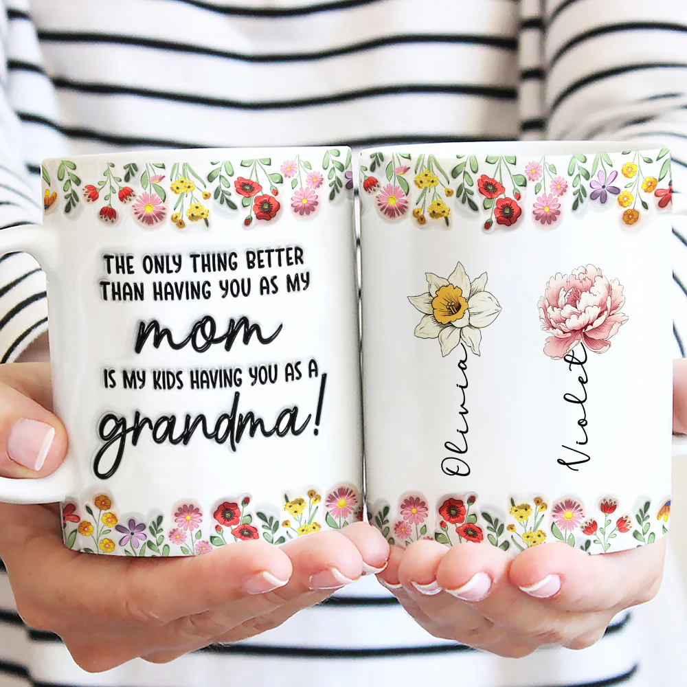 My Kids Having You As Nana - Personalized Custom 3D Inflated Effect Mug - Image 2