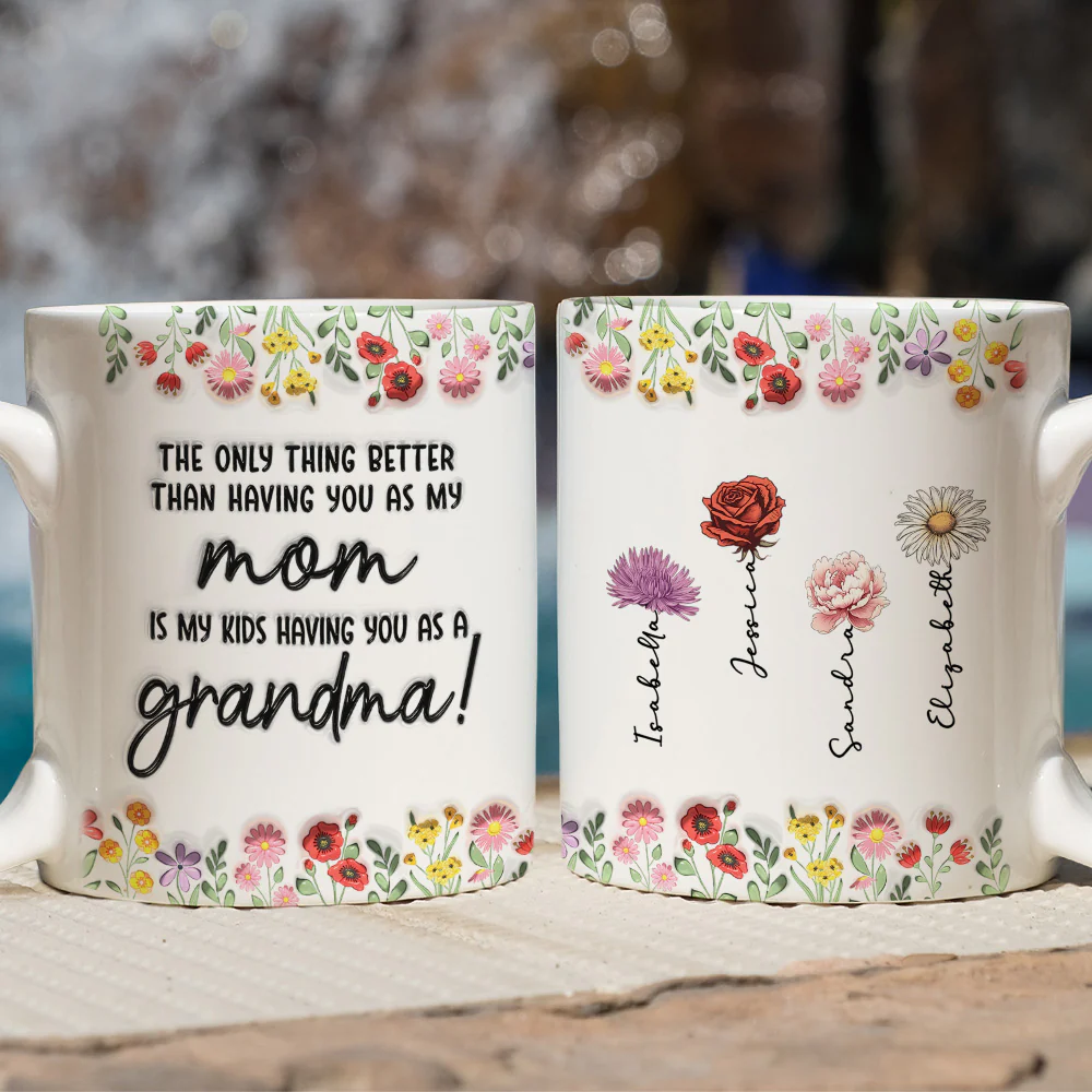 My Kids Having You As Nana - Personalized Custom 3D Inflated Effect Mug - Image 3