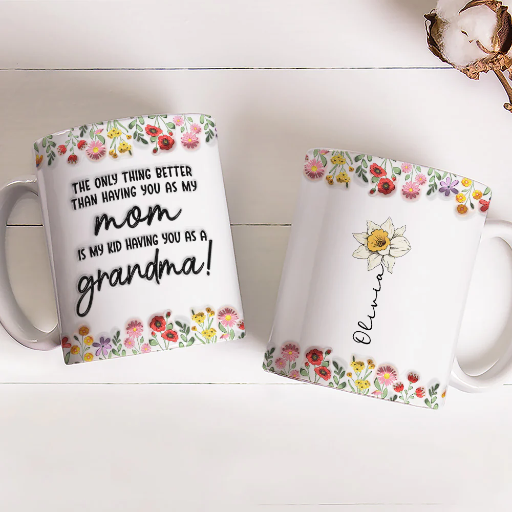 My Kids Having You As Nana - Personalized Custom 3D Inflated Effect Mug - Image 4