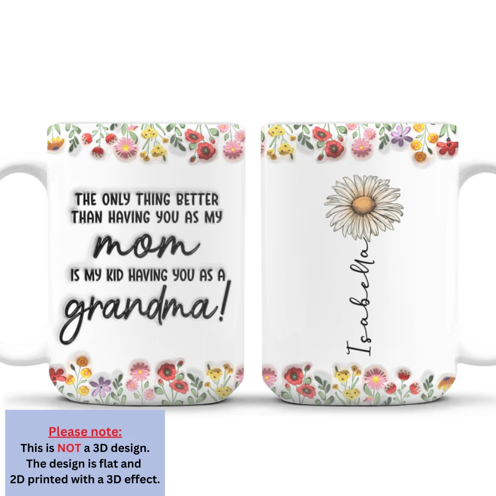 My Kids Having You As Nana - Personalized Custom 3D Inflated Effect Mug - Image 7