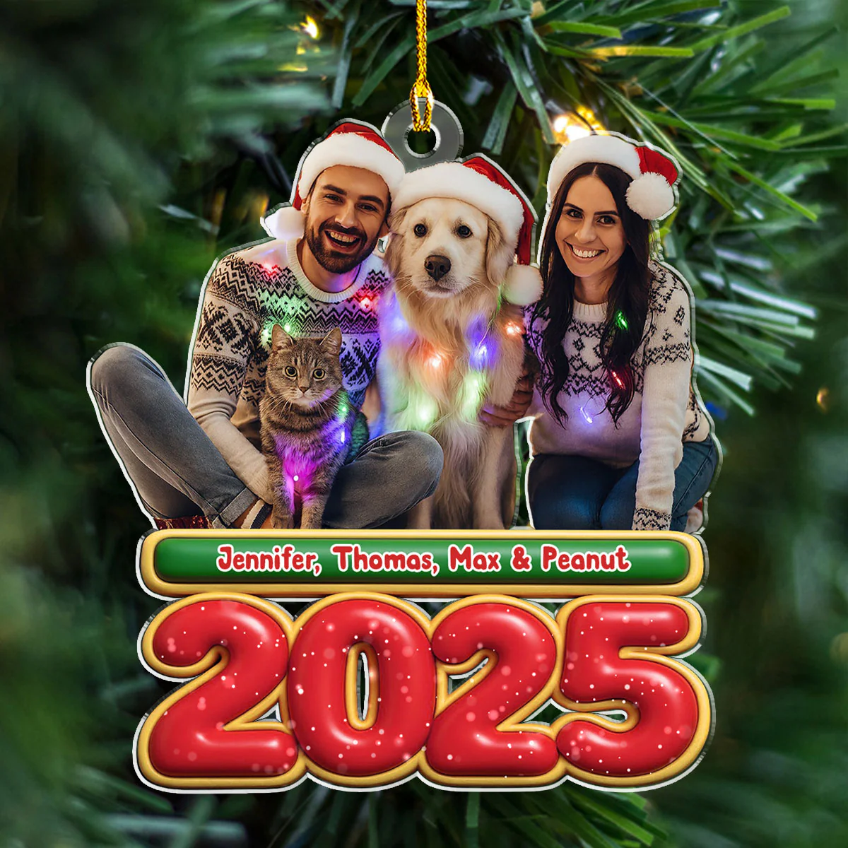 My Kids Is Here Pet Photo Version - Personalized Custom Acrylic Ornament