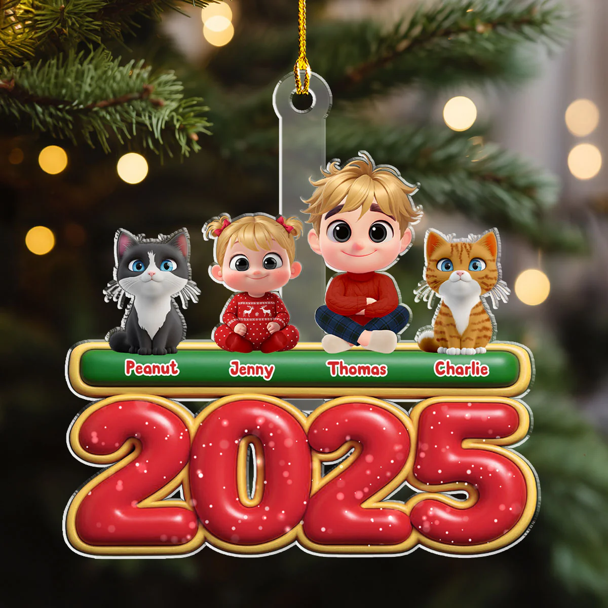 My Kids Is Here Pet Version - Personalized Custom Acrylic Ornament