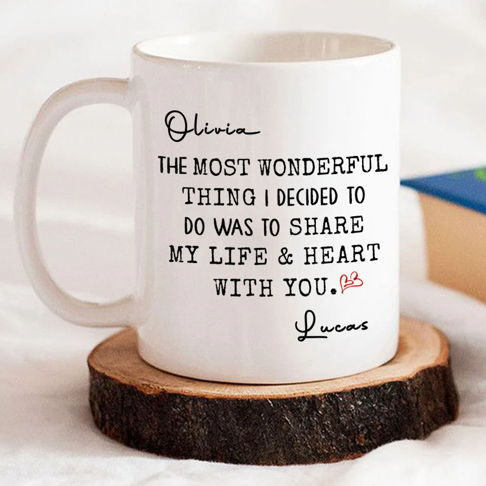 My Life And My Heart - Personalized Custom Coffee Mug - Image 3