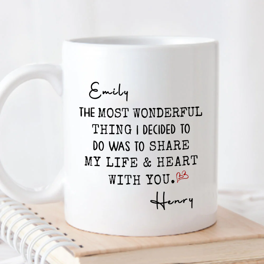 My Life And My Heart - Personalized Custom Coffee Mug - Image 4
