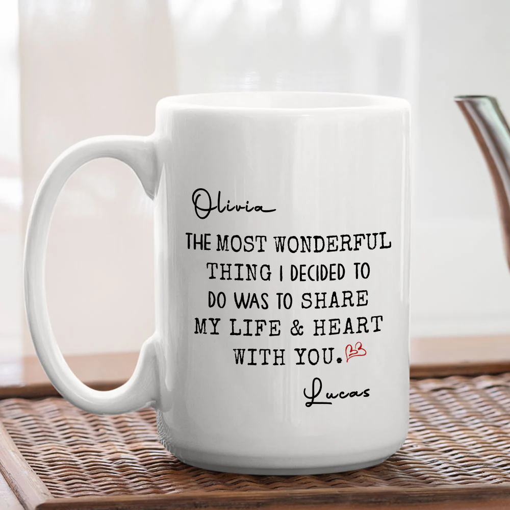 My Life And My Heart - Personalized Custom Coffee Mug - Image 6