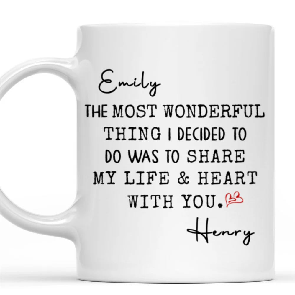 My Life And My Heart - Personalized Custom Coffee Mug - Image 8