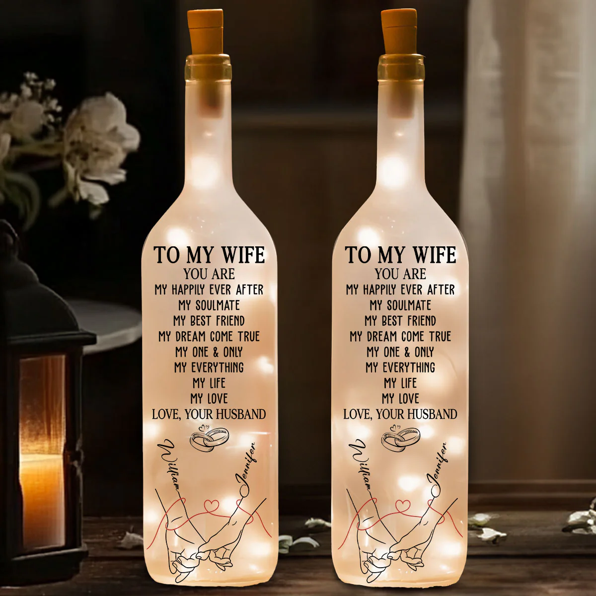 My Life My Love 2 - Personalized Custom Bottle Lamp - Image 2