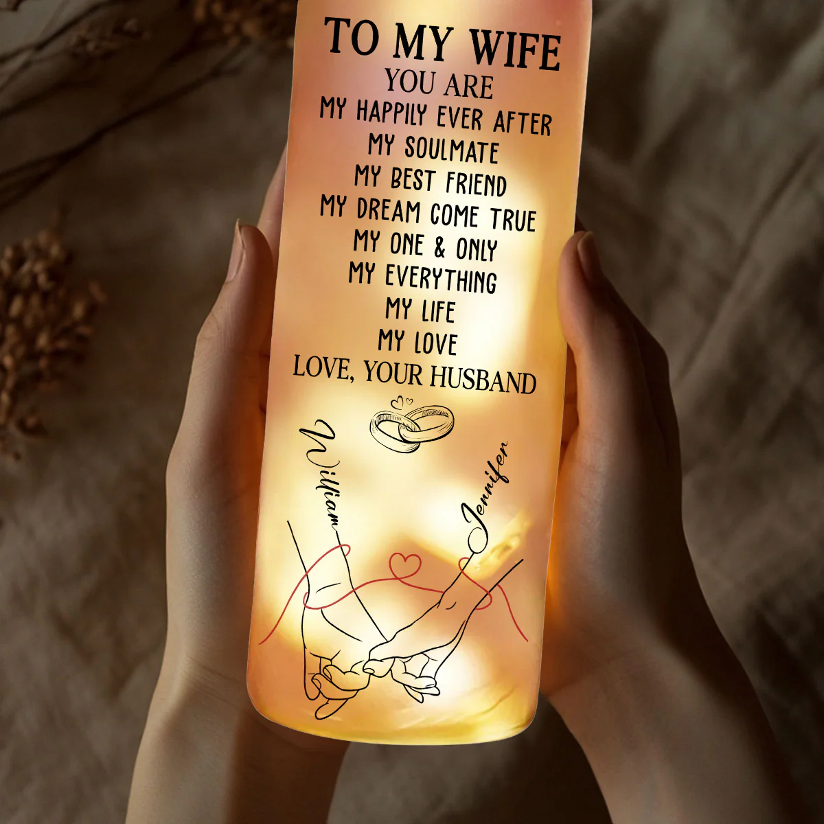 My Life My Love 2 - Personalized Custom Bottle Lamp - Image 3