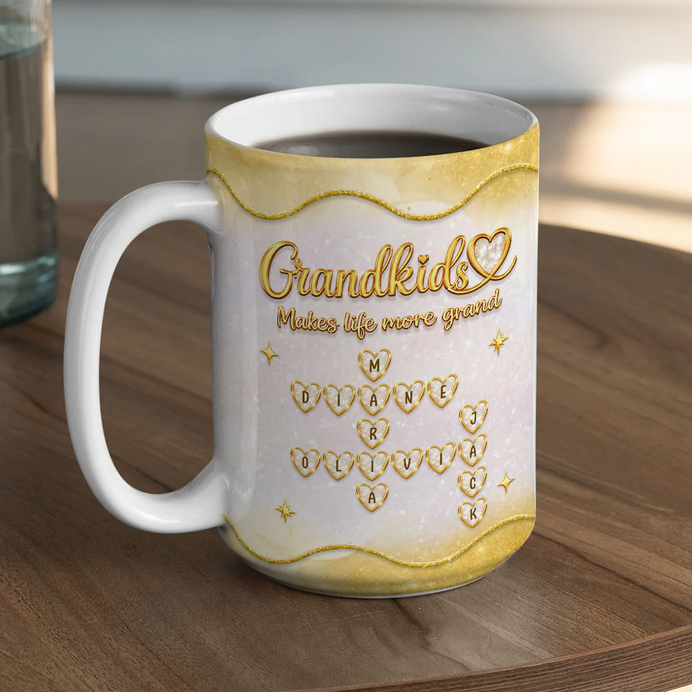 My Life With Grandkids - Personalized Custom 3D Inflated Effect Mug - Image 7