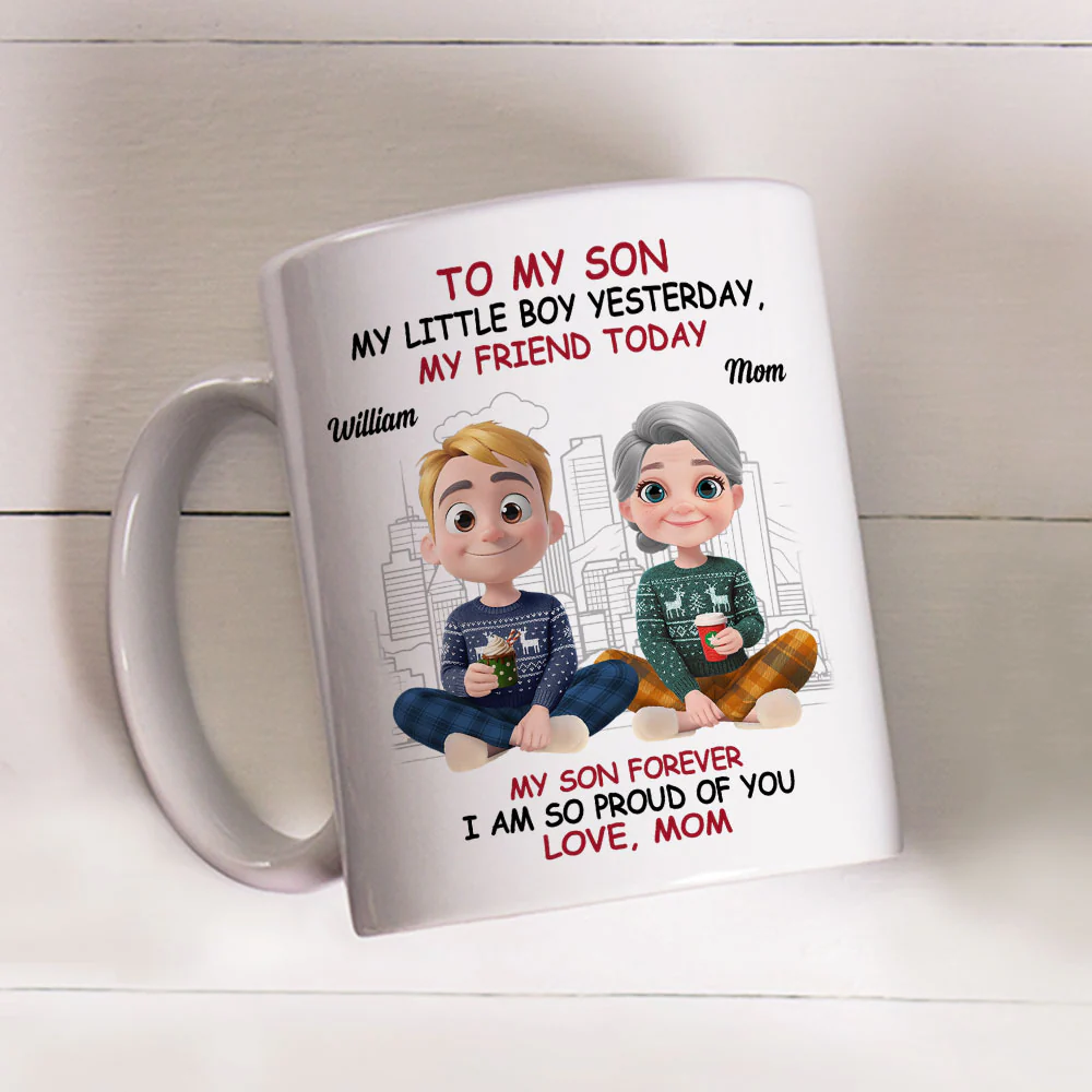 My Little Boy My Strength - Personalized Custom Coffee Mug - Image 3