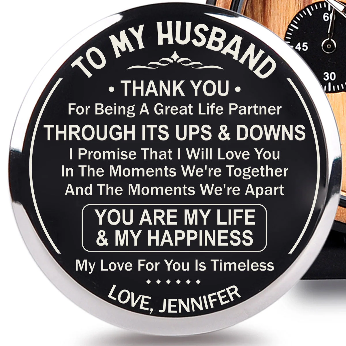 My Love For You Is Timeless - Personalized Engraved Wooden Watches GP009 - Image 2