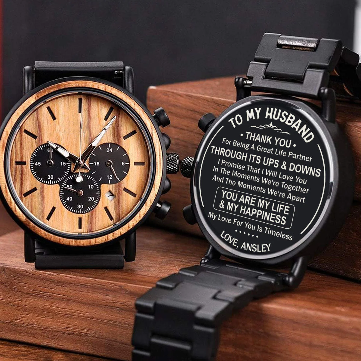 My Love For You Is Timeless - Personalized Engraved Wooden Watches GP009 - Image 5