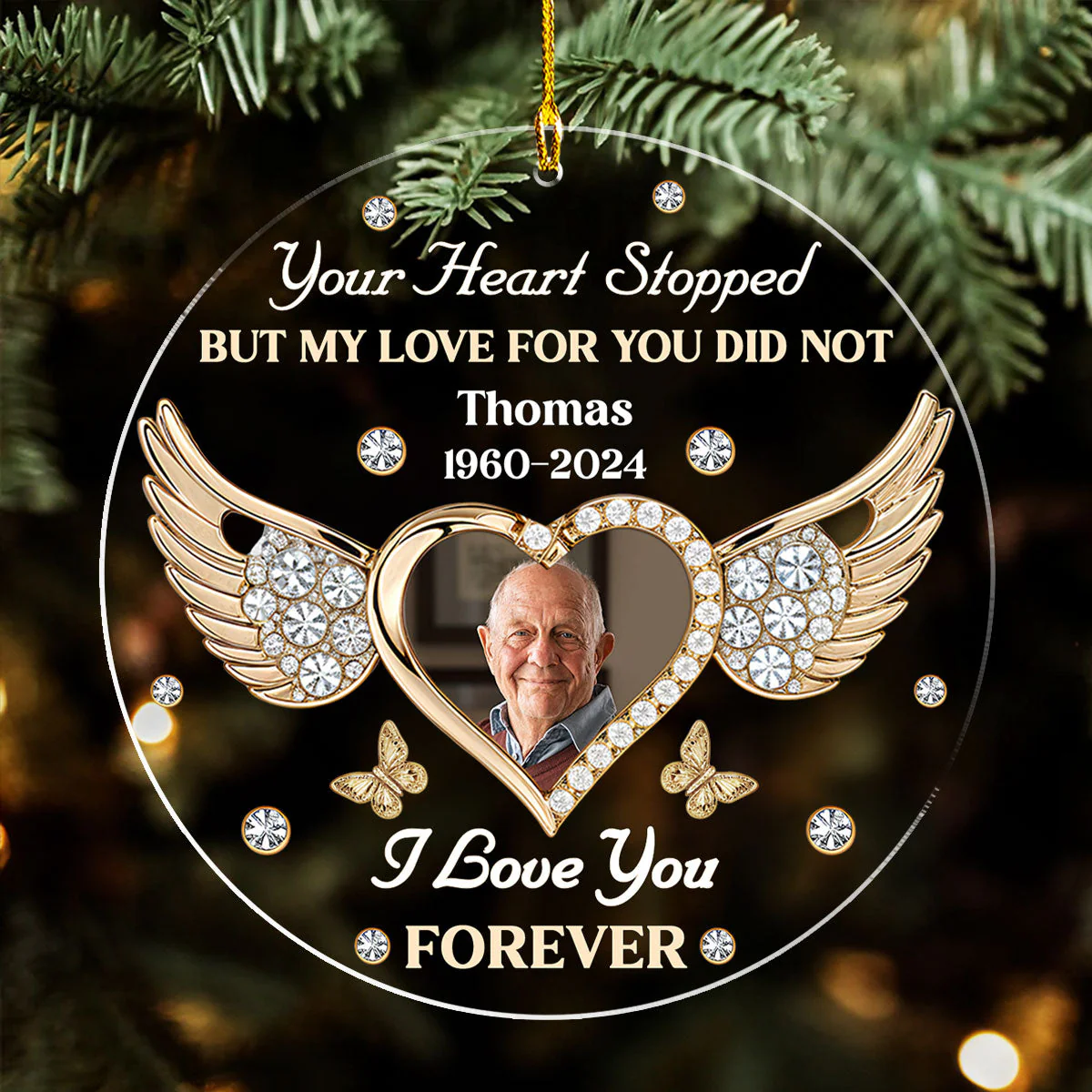 My Love for You Will Never Stop - Personalized Custom Acrylic Ornament - Image 2
