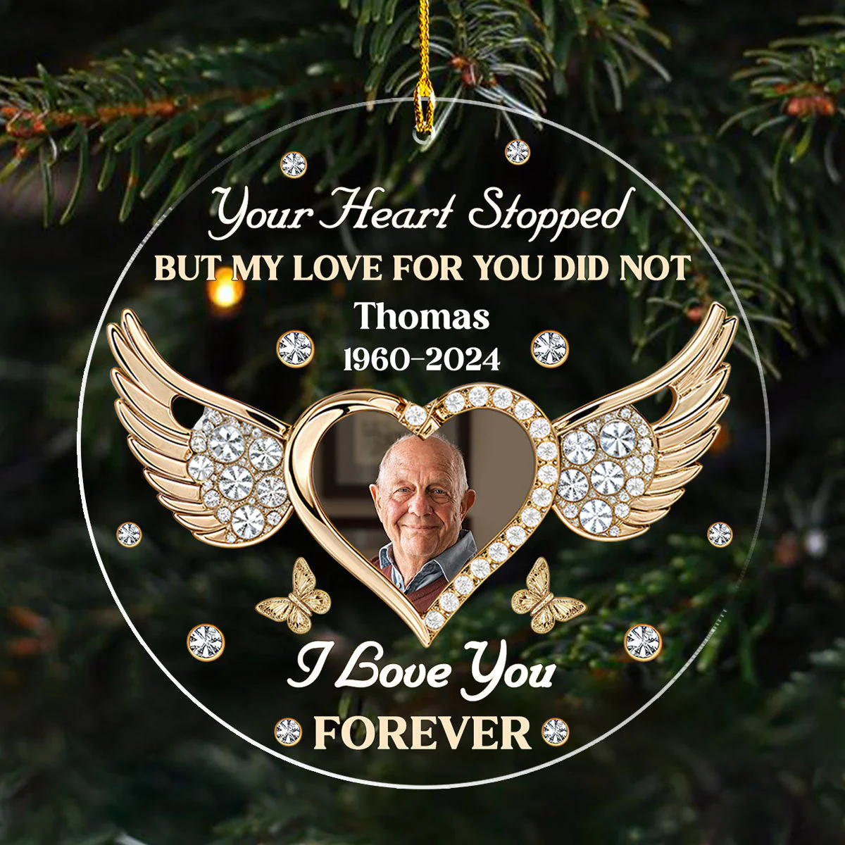My Love for You Will Never Stop - Personalized Custom Acrylic Ornament - Image 3